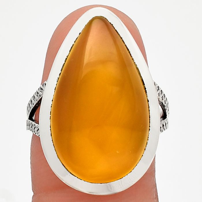 Yellow Onyx Ring size-8 SDR227855 R-1005, 13x22 mm