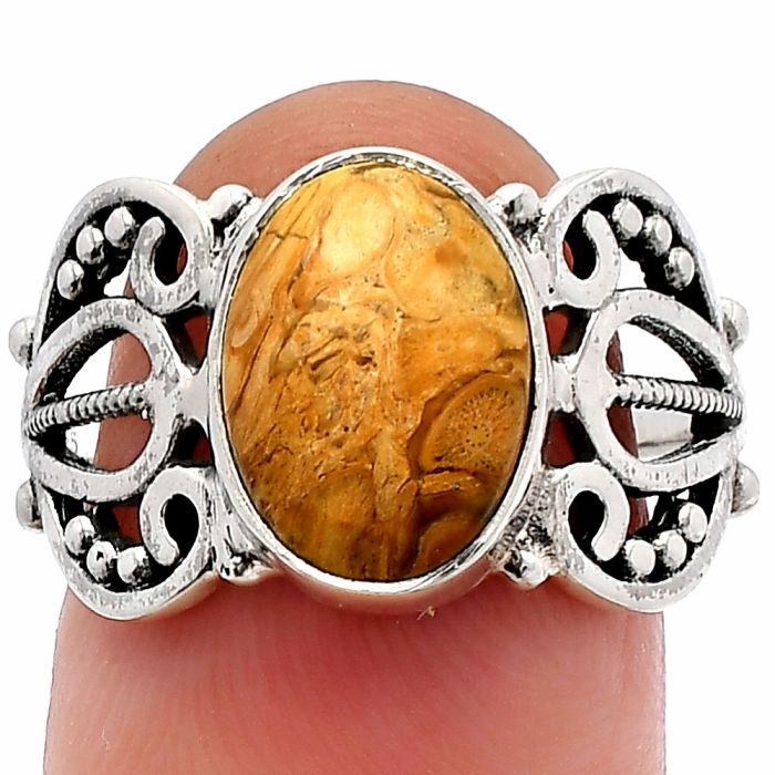 Rock Calcy Ring size-8 SDR228780 R-1309, 8x12 mm