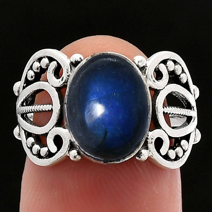 Blue Fire Labradorite Ring size-7 SDR228802 R-1309, 8x11 mm