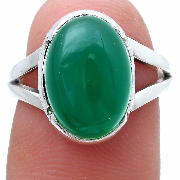 Green Onyx Ring size-6.5 SDR228904 R-1438, 10x14 mm