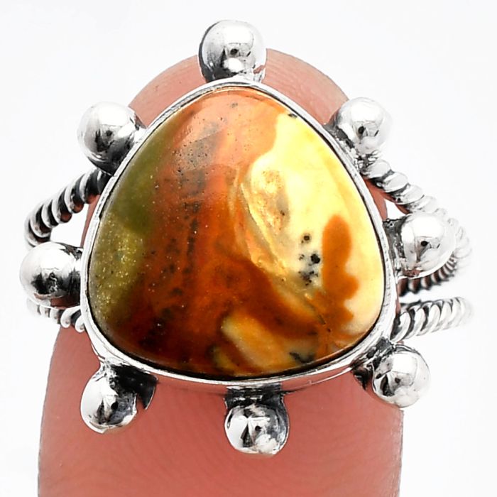Rocky Butte Picture Jasper Ring size-9 SDR228938 R-1268, 14x14 mm