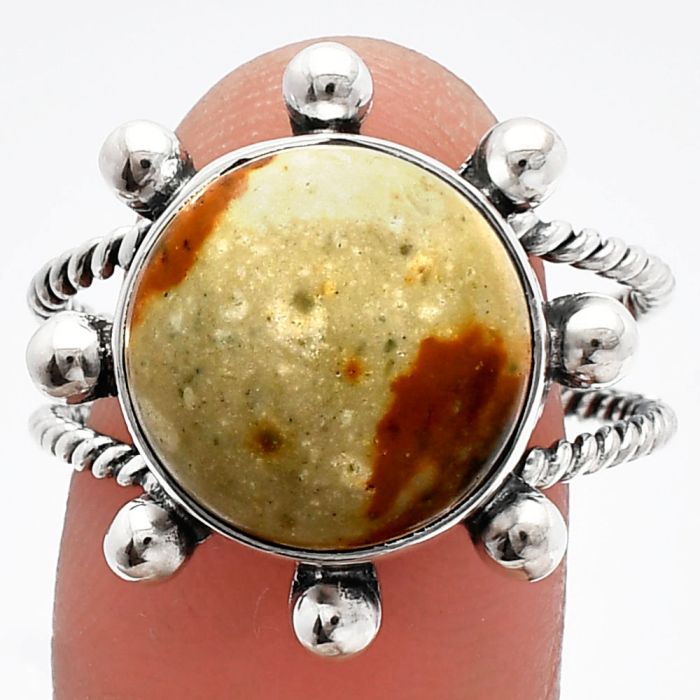 Rocky Butte Picture Jasper Ring size-10 SDR229067 R-1268, 14x14 mm