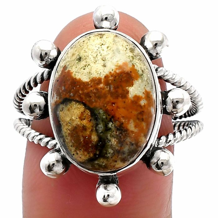 Rocky Butte Picture Jasper Ring size-9.5 SDR229189 R-1268, 12x16 mm