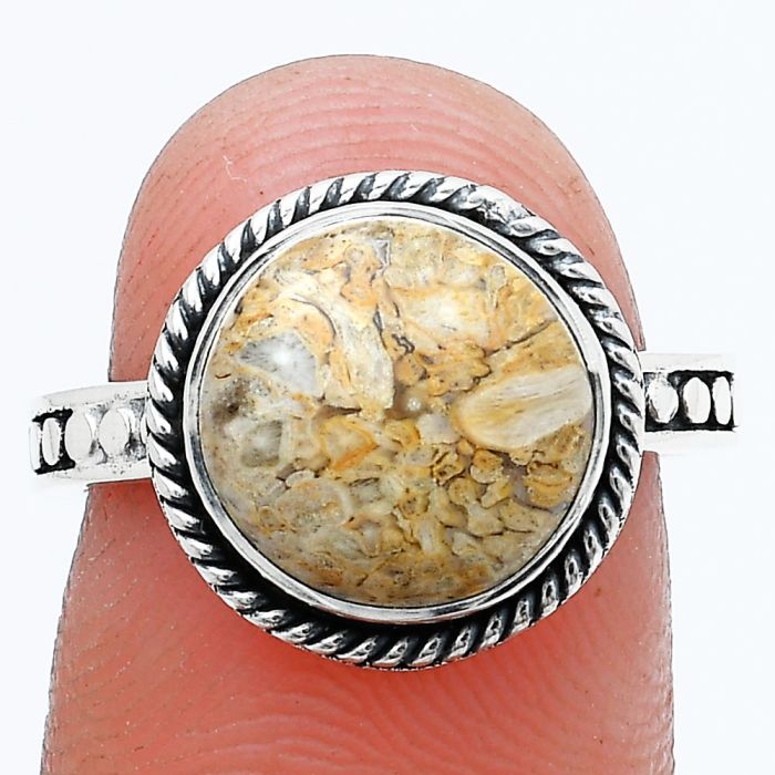 Rock Calcy Ring size-7 SDR229386 R-1066, 11x11 mm