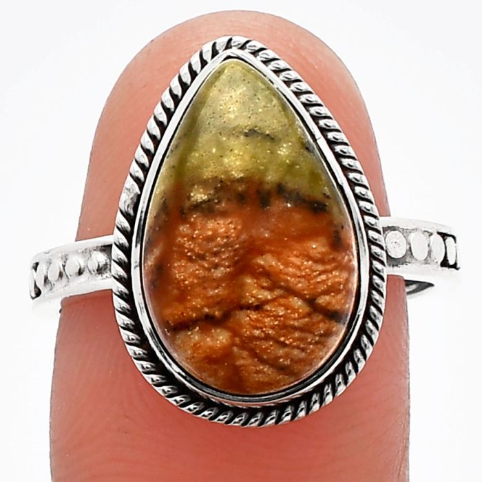 Rocky Butte Picture Jasper Ring size-8 SDR229428 R-1066, 10x16 mm