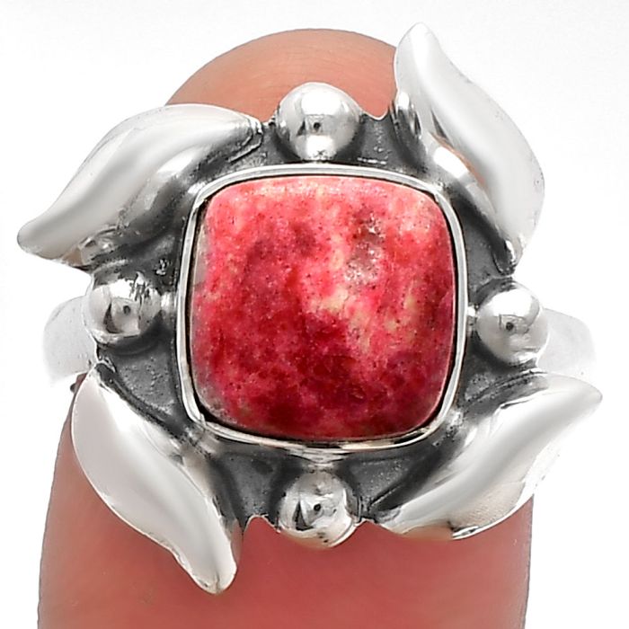 Pink Thulite Ring size-8 SDR229482 R-1125, 9x9 mm