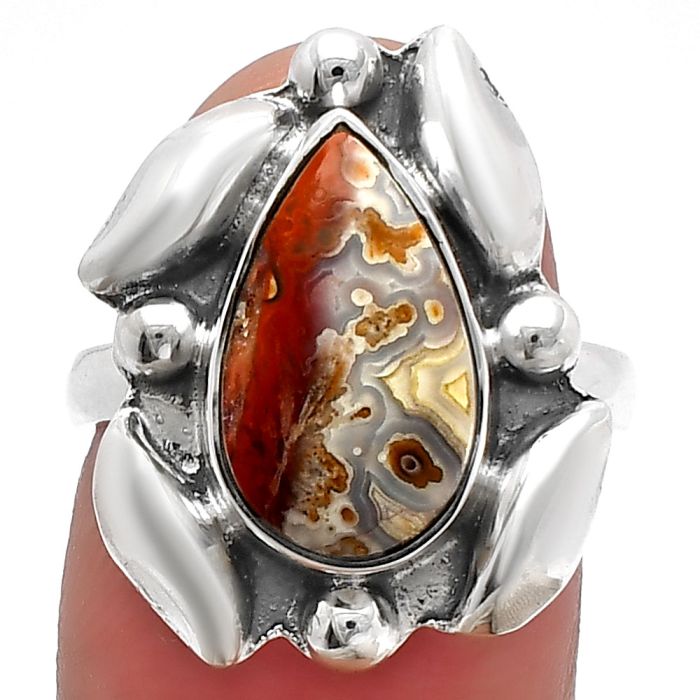 Laguna Lace Agate Ring size-7 SDR229536 R-1125, 8x14 mm