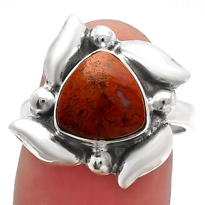 Red Moss Agate Ring size-7.5 SDR229546 R-1125, 10x10 mm