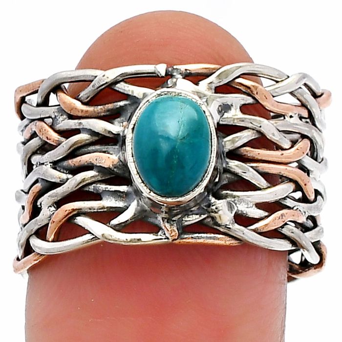 Two Tone - Azurite Chrysocolla Ring size-8 SDR229970 R-1589, 7x5 mm