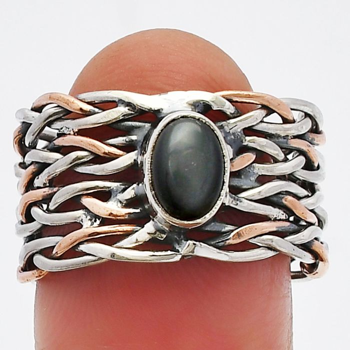 Two Tone - Gray Moonstone Ring size-7.5 SDR229978 R-1589, 7x5 mm