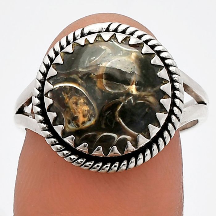 Turtella Jasper Ring size-7.5 SDR230094 R-1474, 12x12 mm