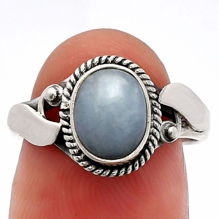 Angelite Ring size-7 SDR230165 R-1405, 7x9 mm