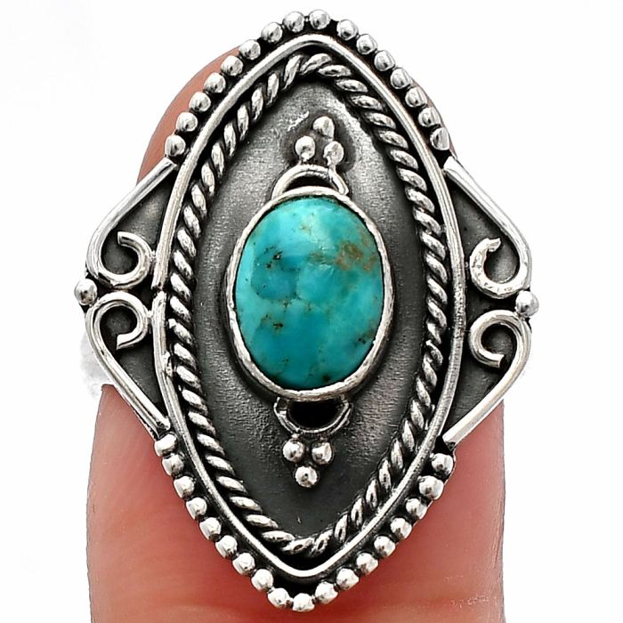 Blue Mohave Turquoise Ring size-7 SDR230194 R-1557, 6x8 mm