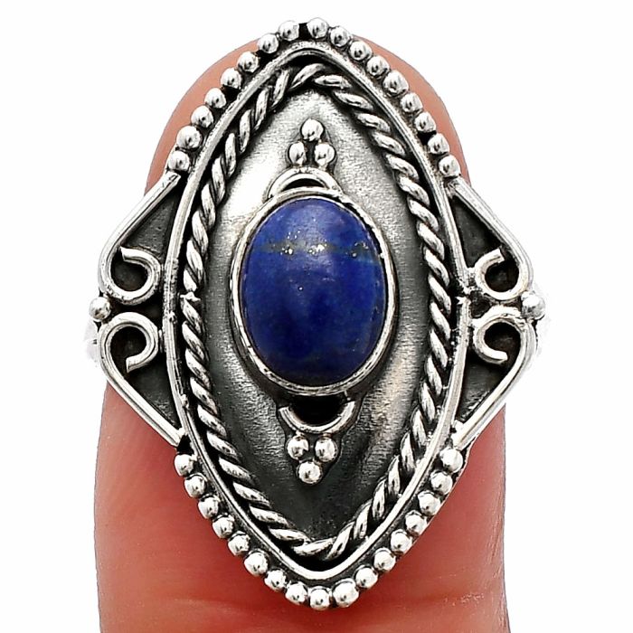 Lapis Lazuli Ring size-8 SDR230211 R-1557, 6x8 mm