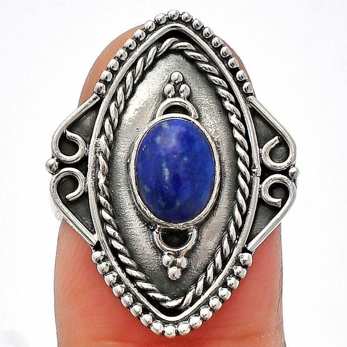 Lapis Lazuli Ring size-7 SDR230217 R-1557, 6x8 mm