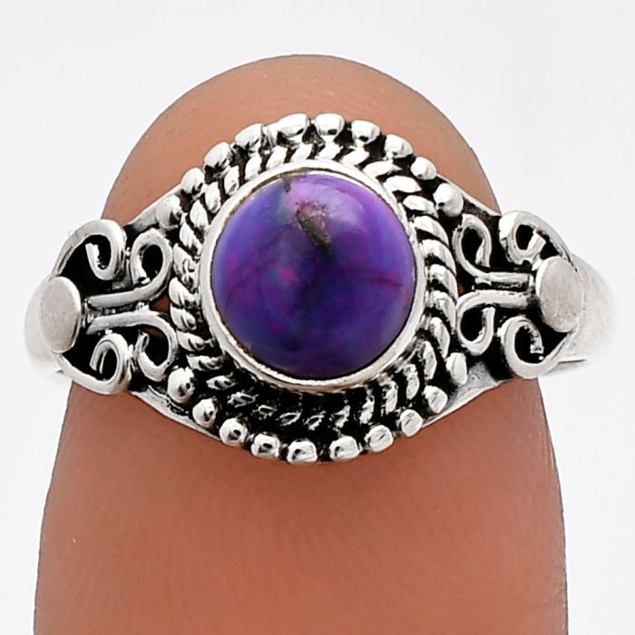 Copper Purple Turquoise Ring size-7 SDR230263 R-1358, 6x6 mm