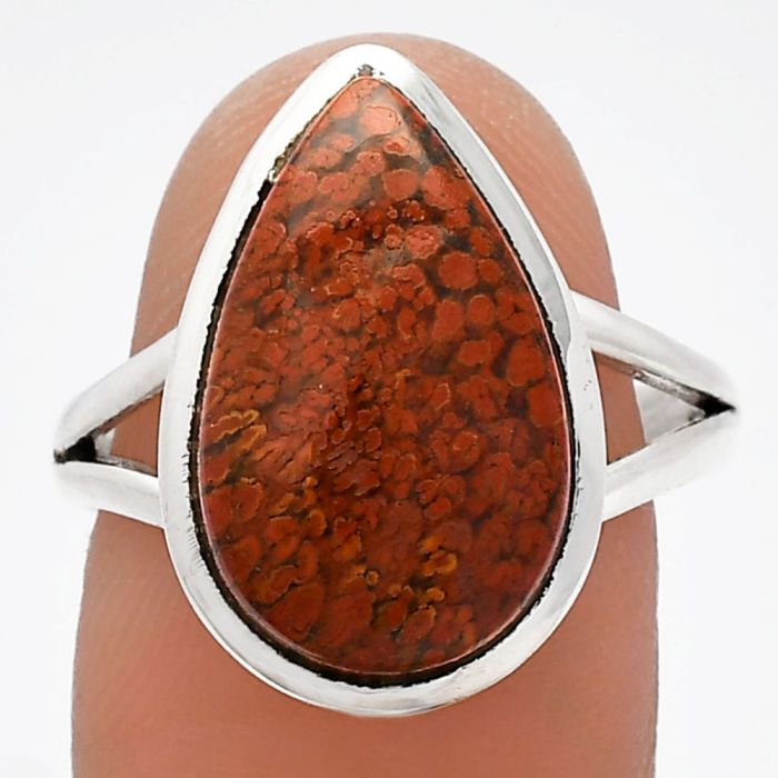 Red Moss Agate Ring size-9 SDR230588 R-1005, 11x18 mm
