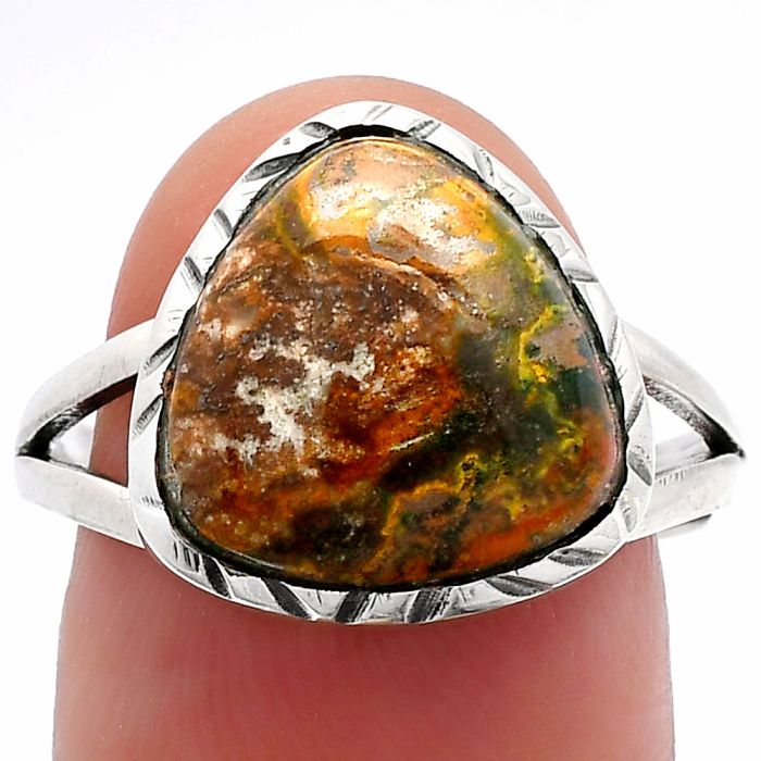 Rare Cady Mountain Agate Ring size-8.5 SDR230693 R-1074, 13x13 mm