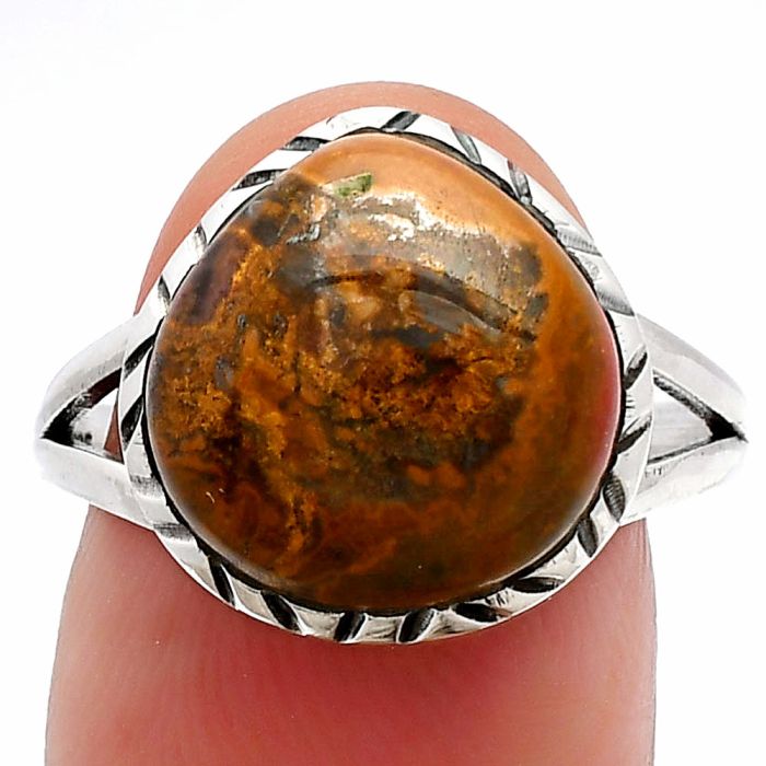 Rare Cady Mountain Agate Ring size-9 SDR230694 R-1074, 14x14 mm