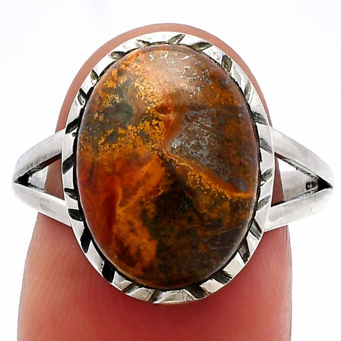 Rare Cady Mountain Agate Ring size-9 SDR230717 R-1074, 12x16 mm