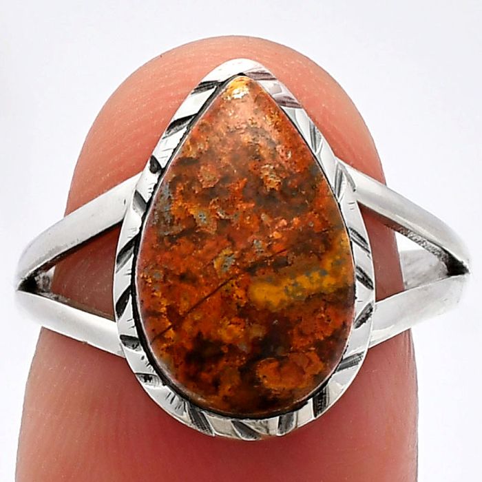 Rare Cady Mountain Agate Ring size-8 SDR230719 R-1074, 9x14 mm