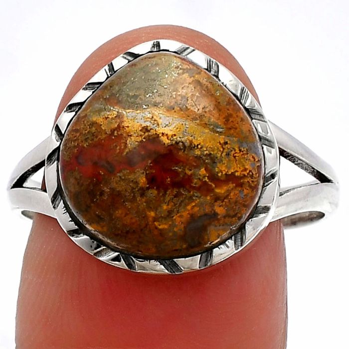 Rare Cady Mountain Agate Ring size-9.5 SDR230733 R-1074, 13x13 mm