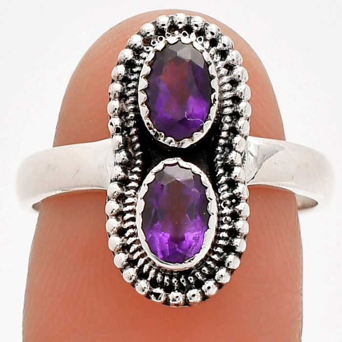 African Amethyst Ring size-8 SDR231211 R-1386, 6x4 mm