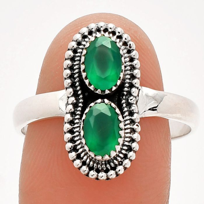 Green Onyx Ring size-8 SDR231245 R-1386, 6x4 mm