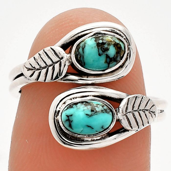 Adjustable - Natural Turquoise Morenci Mine Ring size-7 SDR231301 R-1483, 6x4 mm