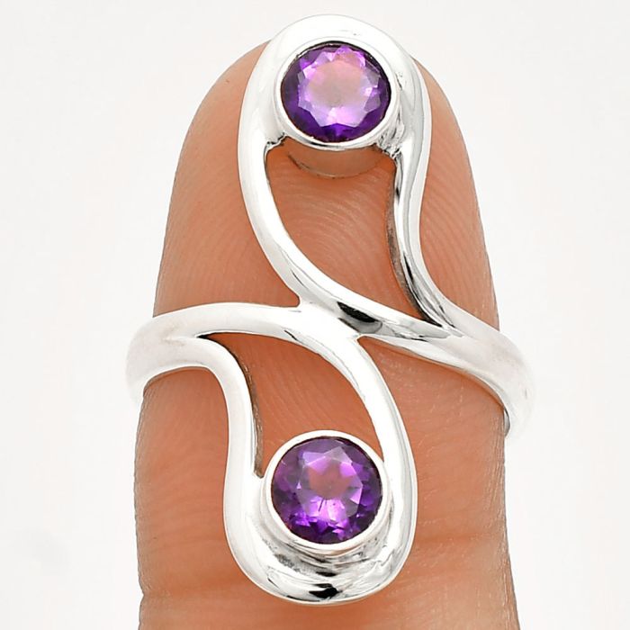 African Amethyst Ring size-6 SDR231355 R-1723, 5x5 mm