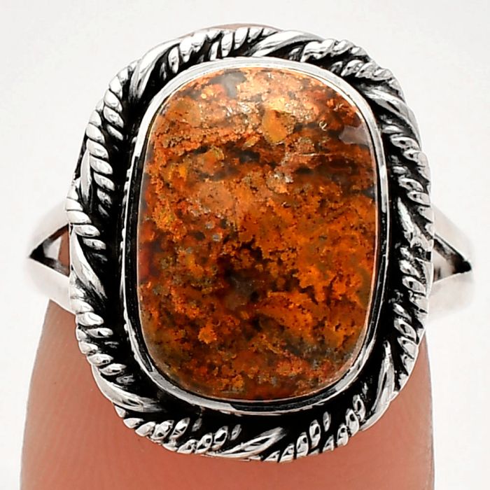 Red Moss Agate Ring size-7 SDR231457 R-1014, 10x14 mm