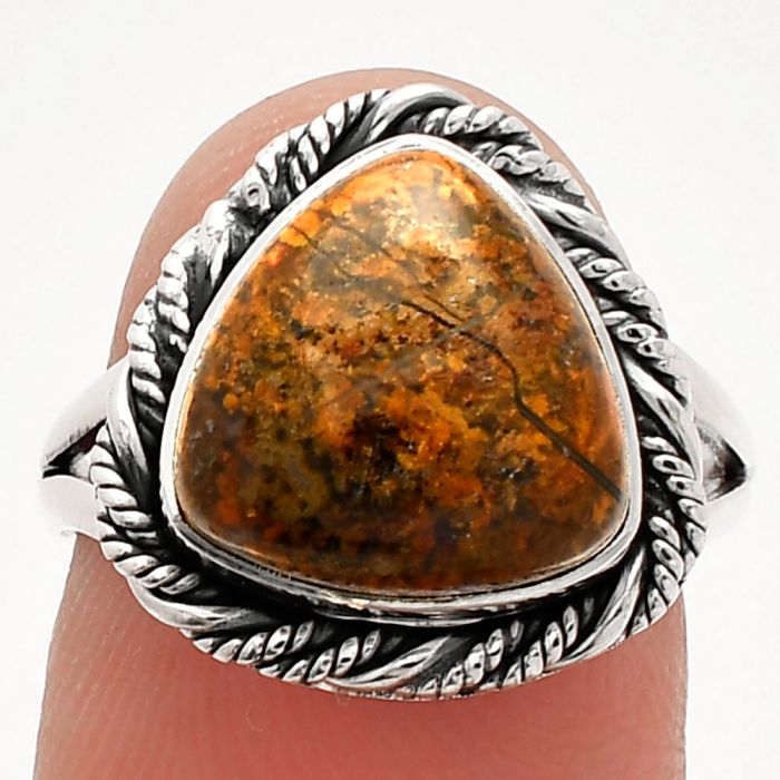Red Moss Agate Ring size-7 SDR231693 R-1014, 12x12 mm