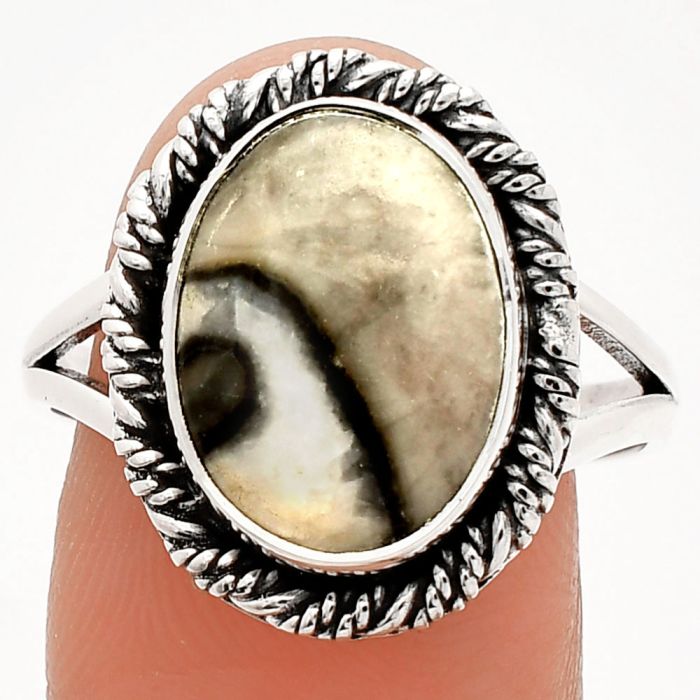 Mexican Cabbing Fossil Ring size-9.5 SDR231695 R-1014, 10x14 mm