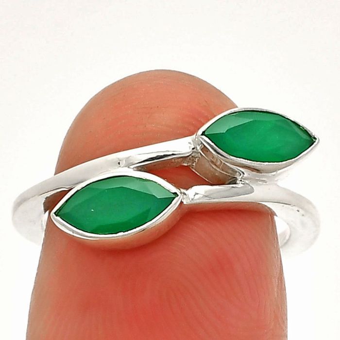 Green Onyx Ring size-9 SDR232182 R-1235, 4x8 mm