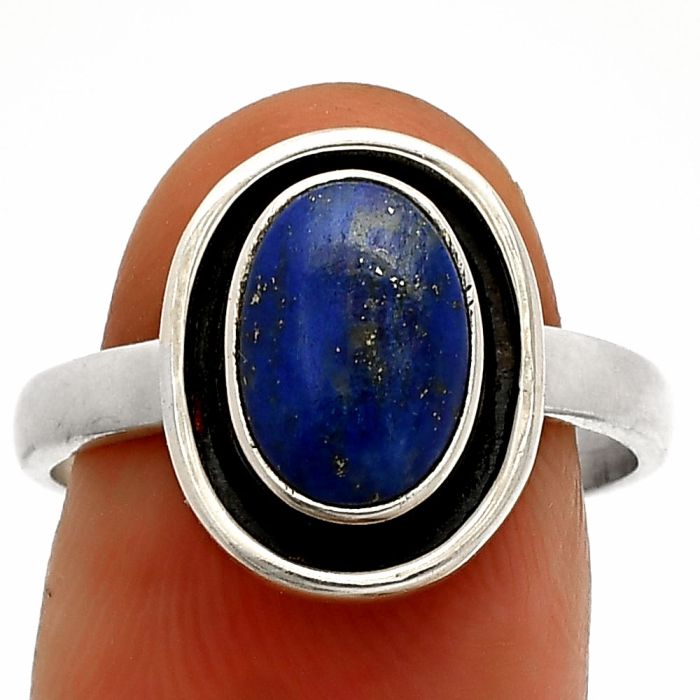 Lapis Lazuli Ring size-8.5 SDR232371 R-1468, 7x10 mm