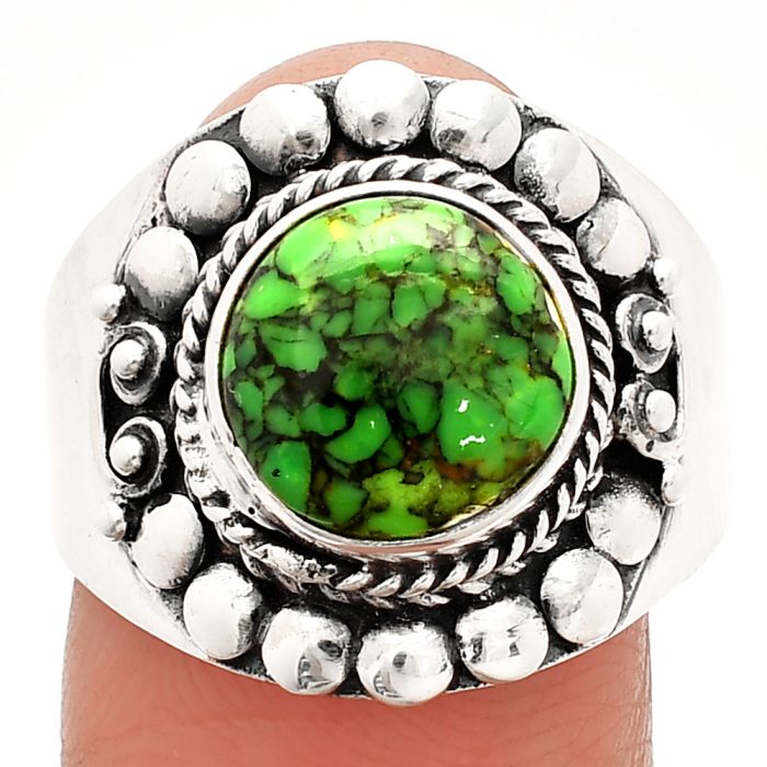 Green Matrix Turquoise Ring size-9 SDR232654 R-1399, 10x10 mm
