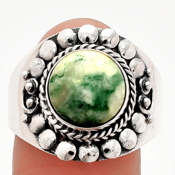 Tree Weed Moss Agate Ring size-10 SDR232682 R-1399, 10x10 mm
