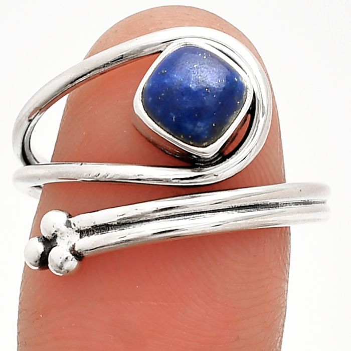 Adjustable - Lapis Lazuli Ring size-8.5 SDR232785 R-1276, 6x6 mm