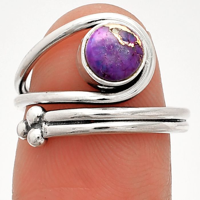 Copper Purple Turquoise Ring size-6 SDR232827 R-1276, 6x6 mm