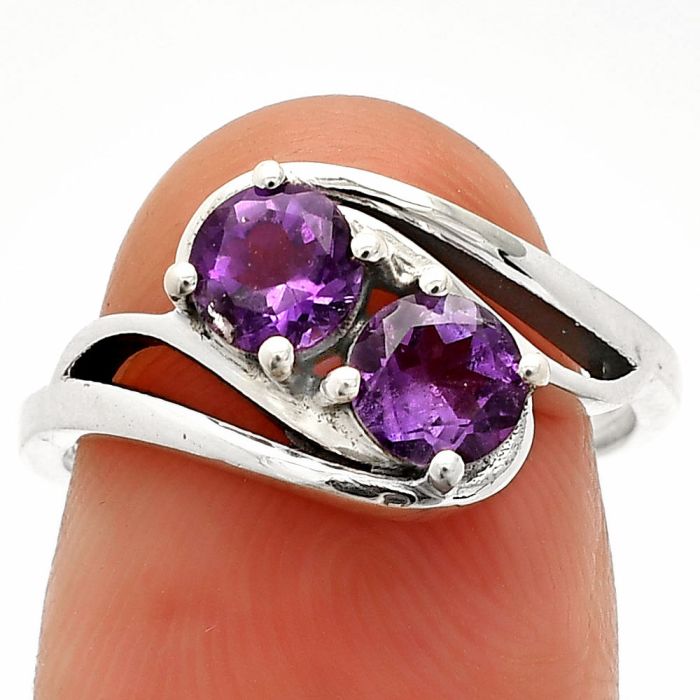 African Amethyst Ring size-6 SDR232852 R-1048, 5x5 mm