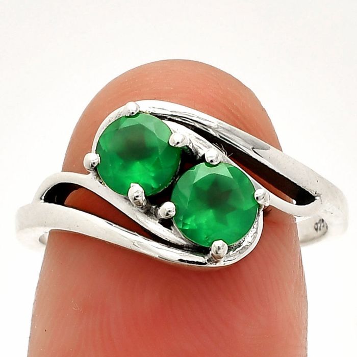 Green Onyx Ring size-8 SDR232860 R-1048, 5x5 mm