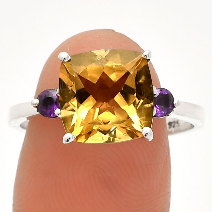 Citrine and Amethyst Ring size-10 SDR233128 R-1016, 10x10 mm