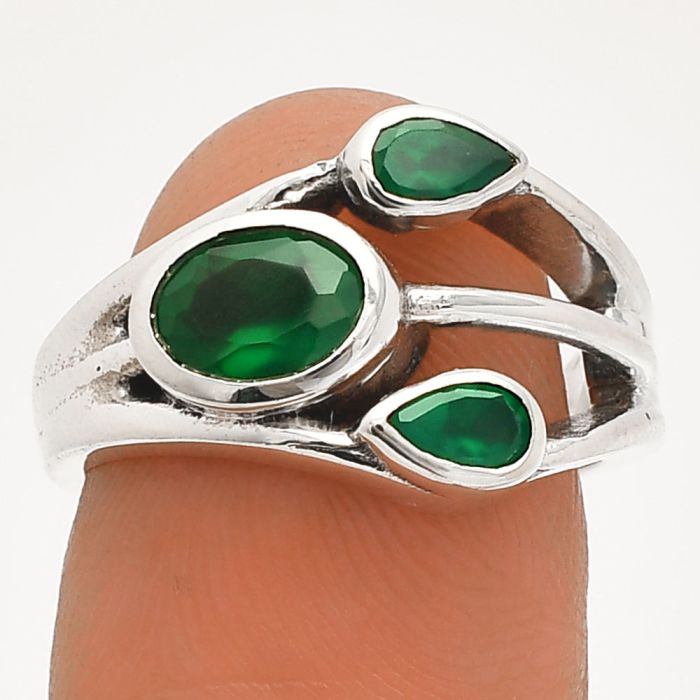 Green Onyx Ring size-6 SDR233164 R-1024, 7x5 mm
