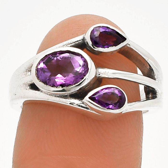 African Amethyst Ring size-7 SDR233173 R-1024, 7x5 mm