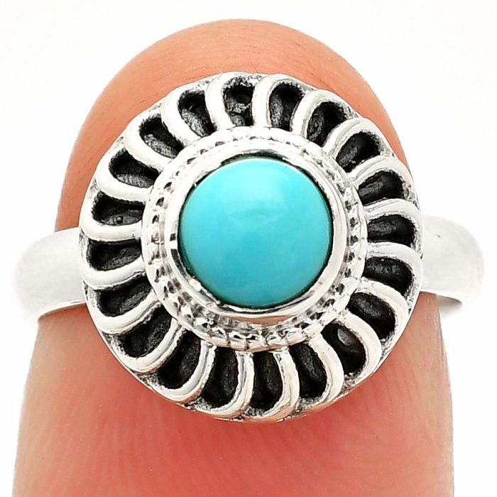 Sleeping Beauty Turquoise Ring size-6 SDR233535 R-1596, 6x6 mm