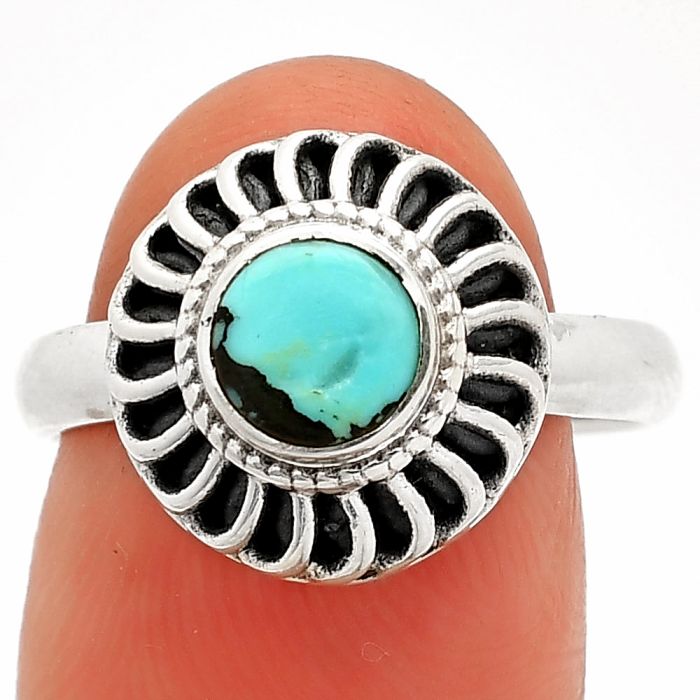 Lucky Charm Tibetan Turquoise Ring size-8 SDR233546 R-1596, 6x6 mm