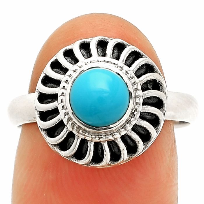 Sleeping Beauty Turquoise Ring size-8 SDR233547 R-1596, 6x6 mm