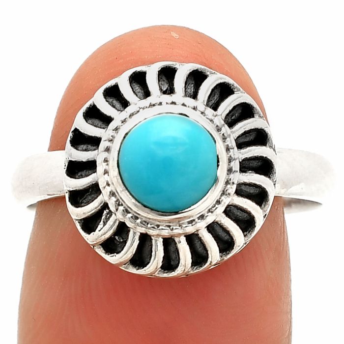 Sleeping Beauty Turquoise Ring size-9 SDR233552 R-1596, 6x6 mm