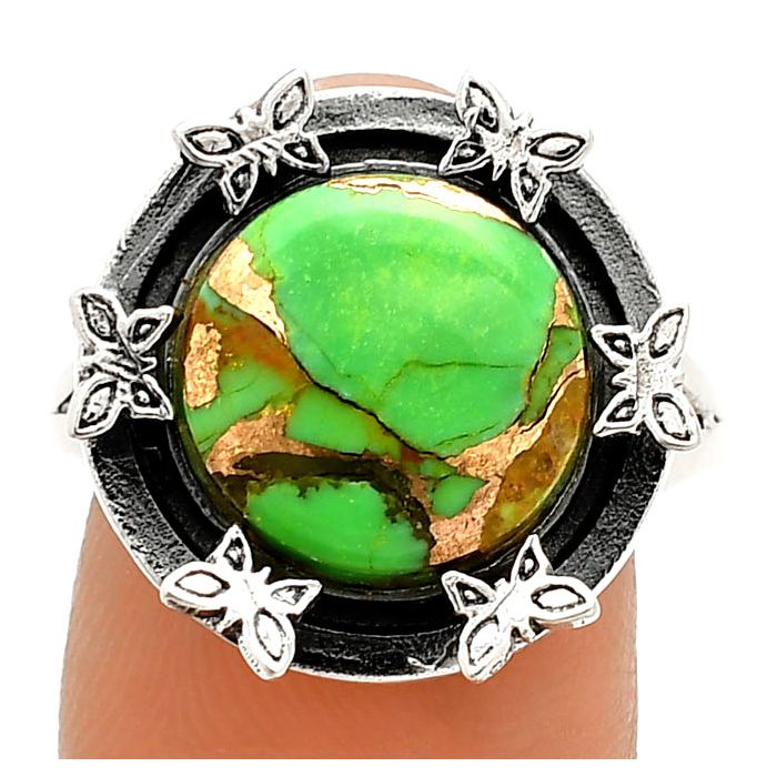 Butterfly - Copper Green Turquoise Ring size-9 SDR233736 R-1716, 12x12 mm