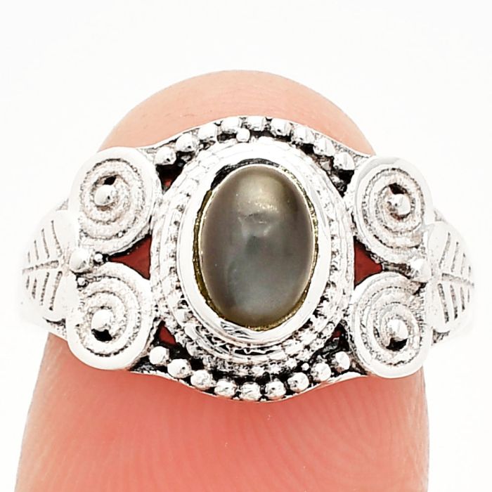 Gray Moonstone Ring size-7 SDR233752 R-1280, 5x7 mm